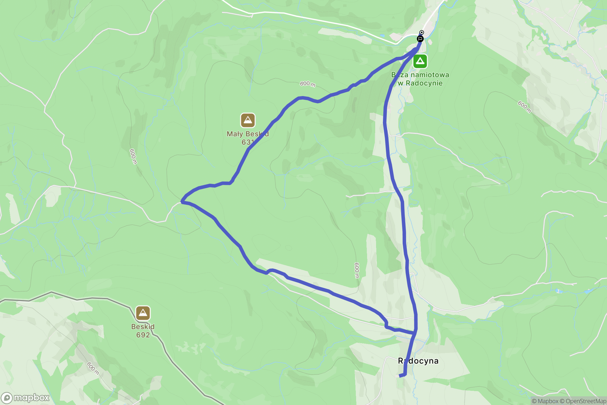 Czarne: mapa trasy - Poland
