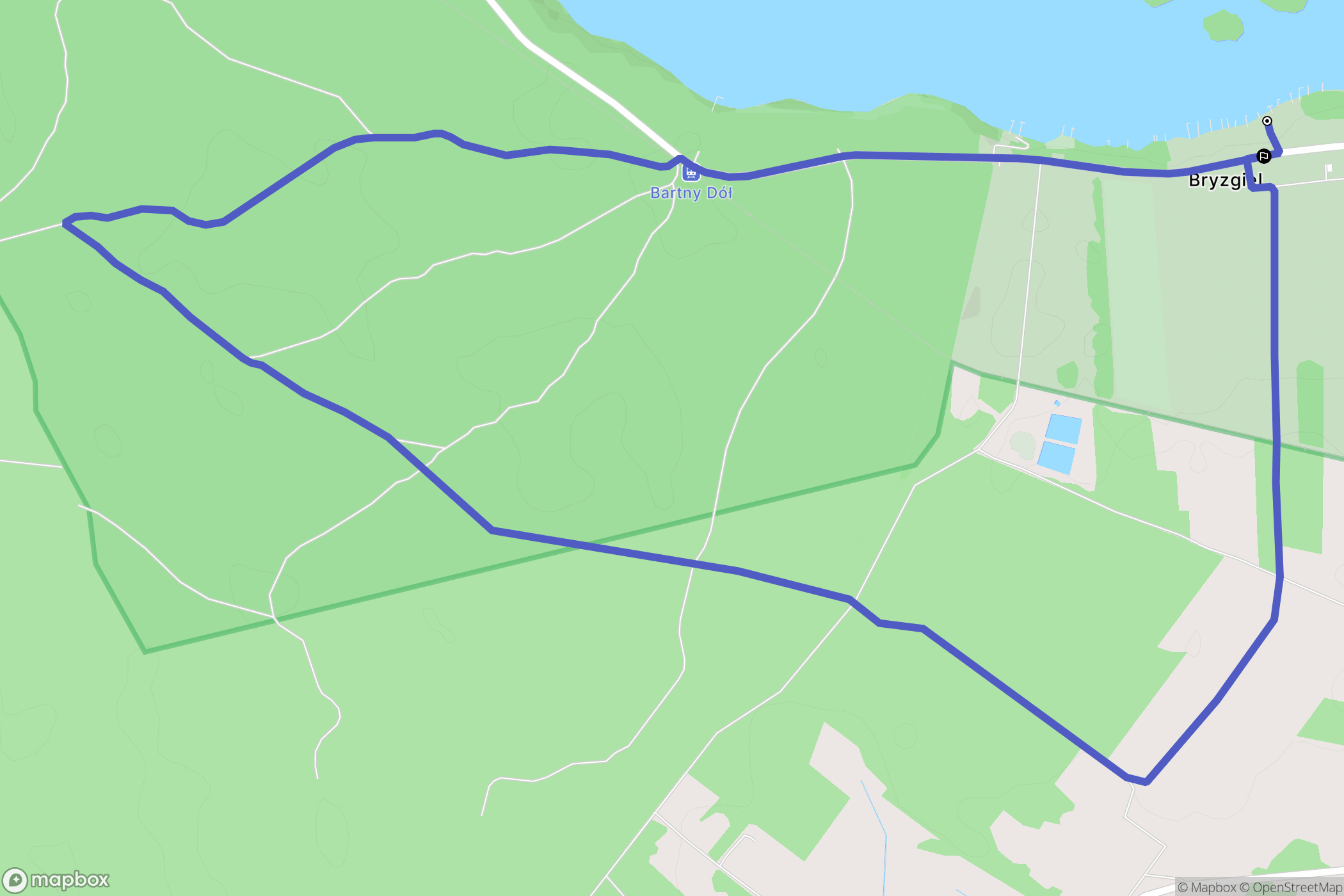 Bryzgiel: mapa trasy - Poland