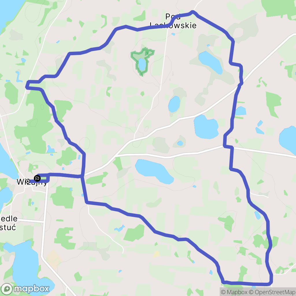 Wiżajny: mapa trasy - Poland