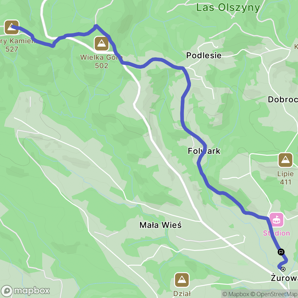 Żurowa: mapa trasy - Poland
