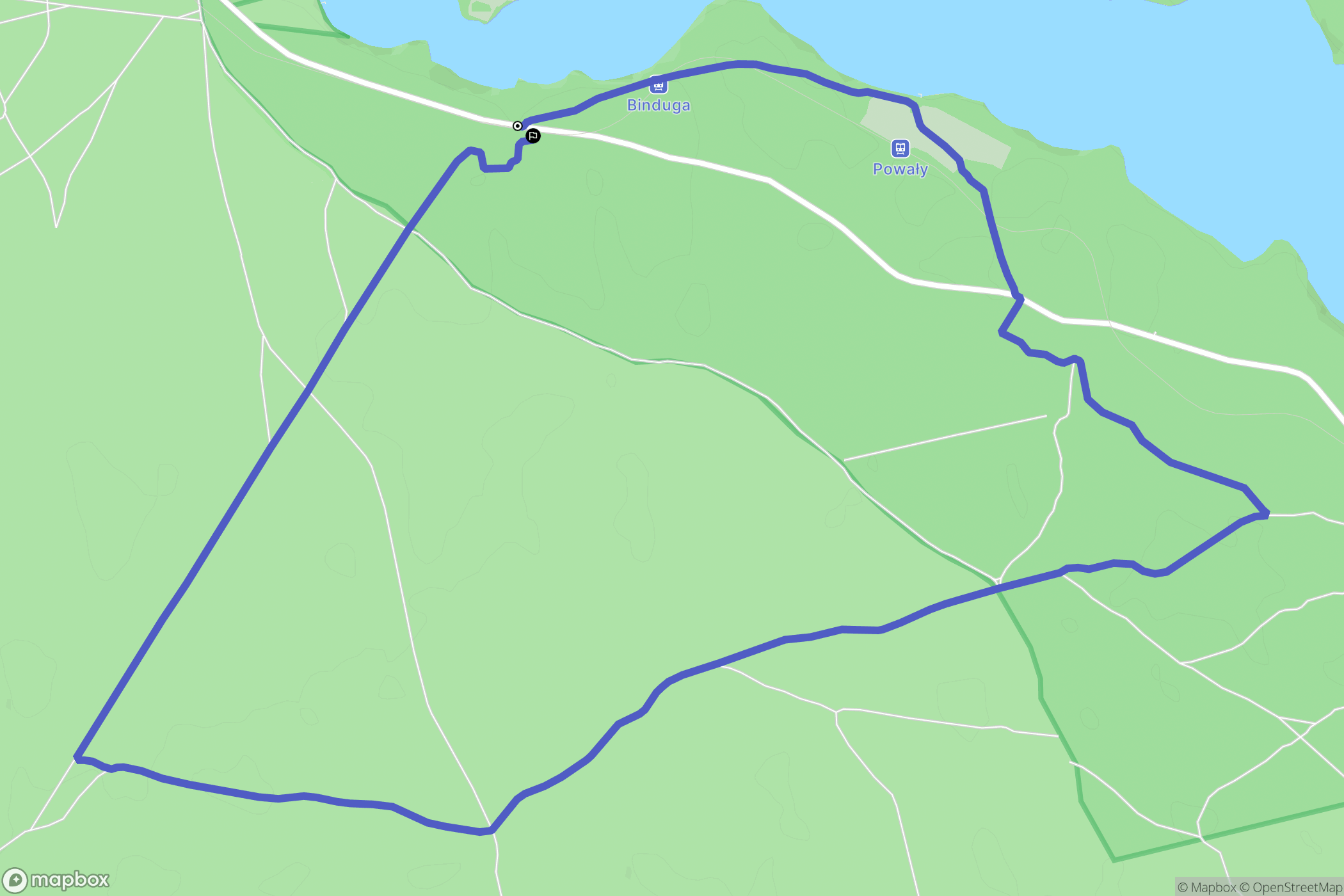 Wigry: mapa trasy - Poland