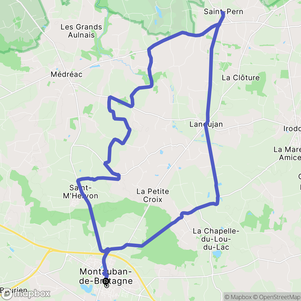Montauban-de-Bretagne : carte du parcours de randonnée - France