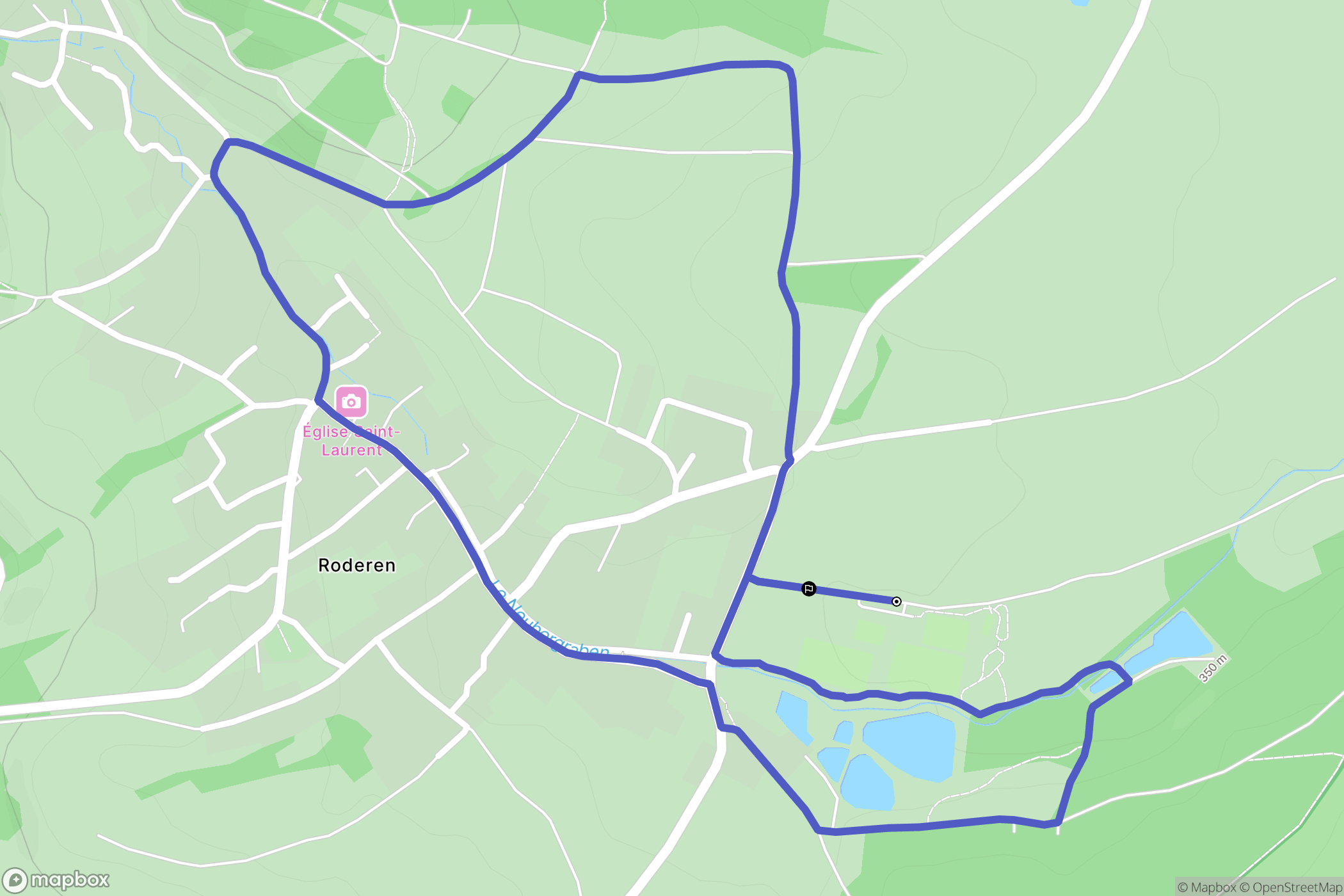 Roderen : carte du parcours de randonnée - France