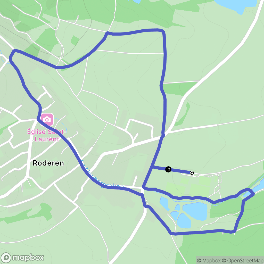 Roderen : carte du parcours de randonnée - France