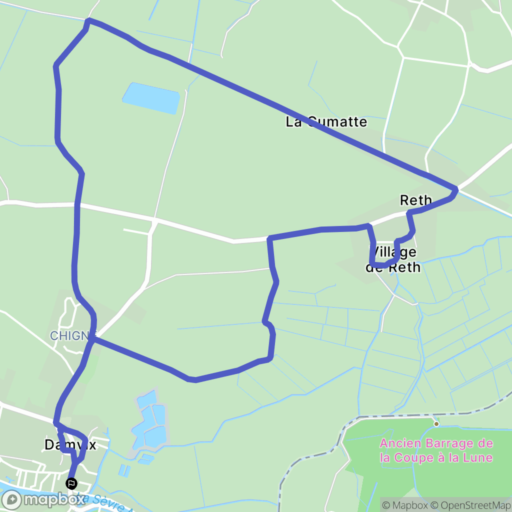 Damvix : carte du parcours de randonnée - France