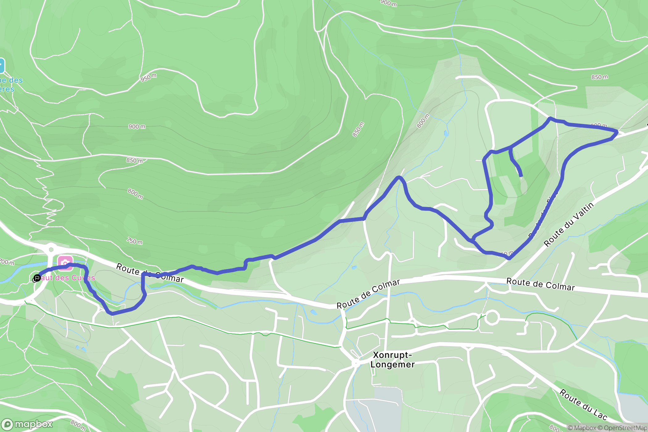 Xonrupt-Longemer : carte du parcours de randonnée - France