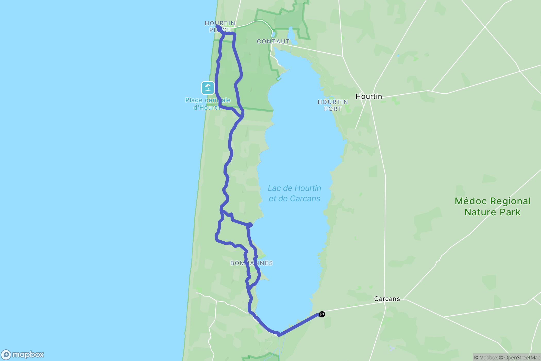 Carcans : carte du parcours de randonnée - France