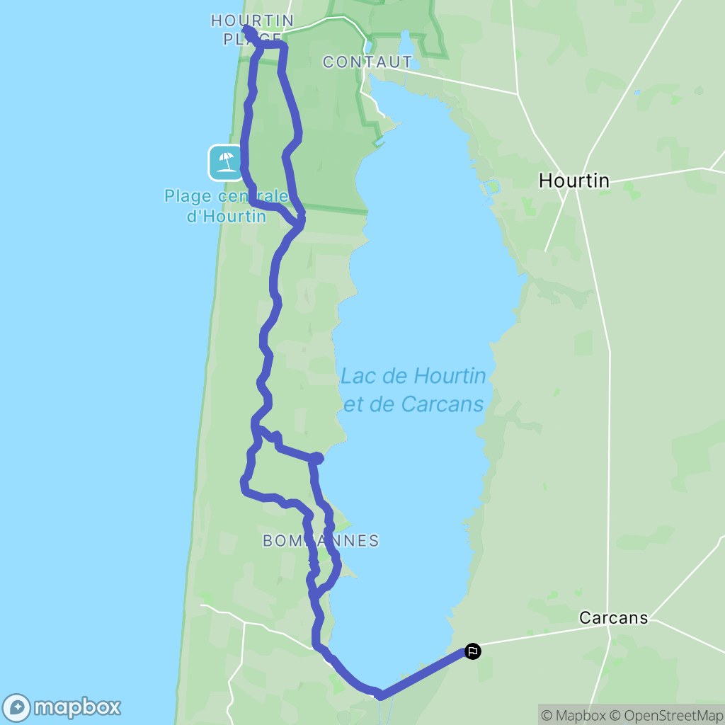 Carcans : carte du parcours de randonnée - France