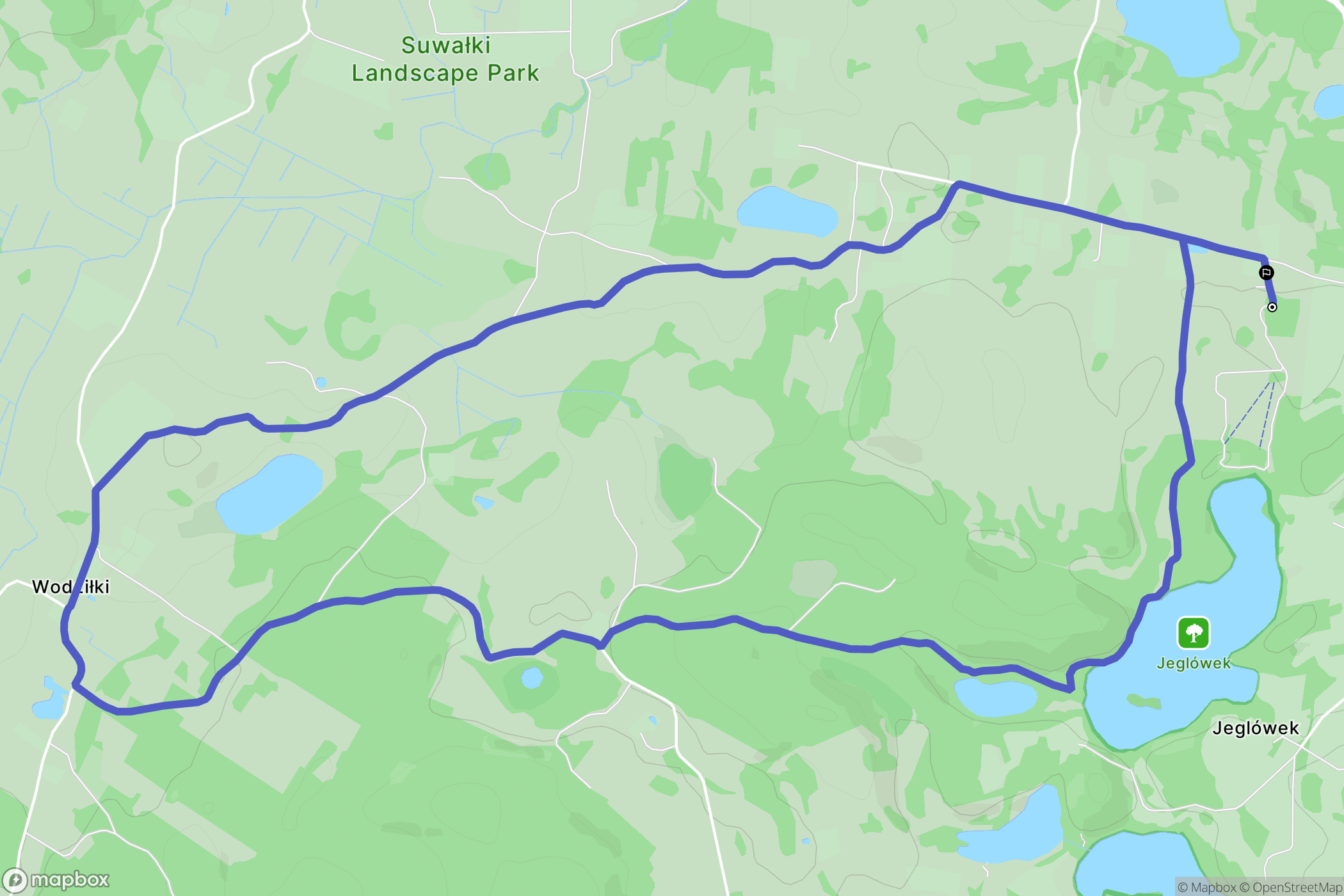 Udziejek: mapa trasy - Poland