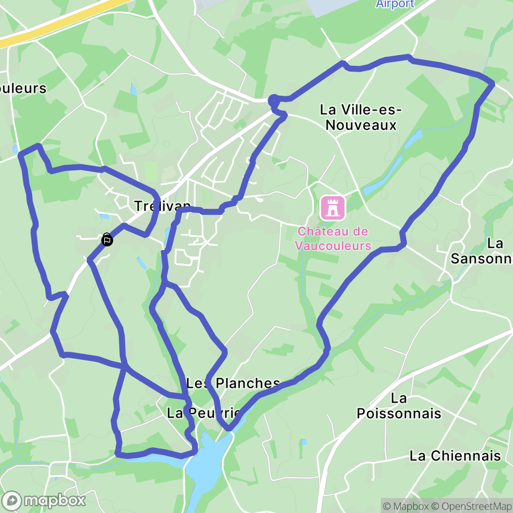 Trélivan : carte du parcours de randonnée - France