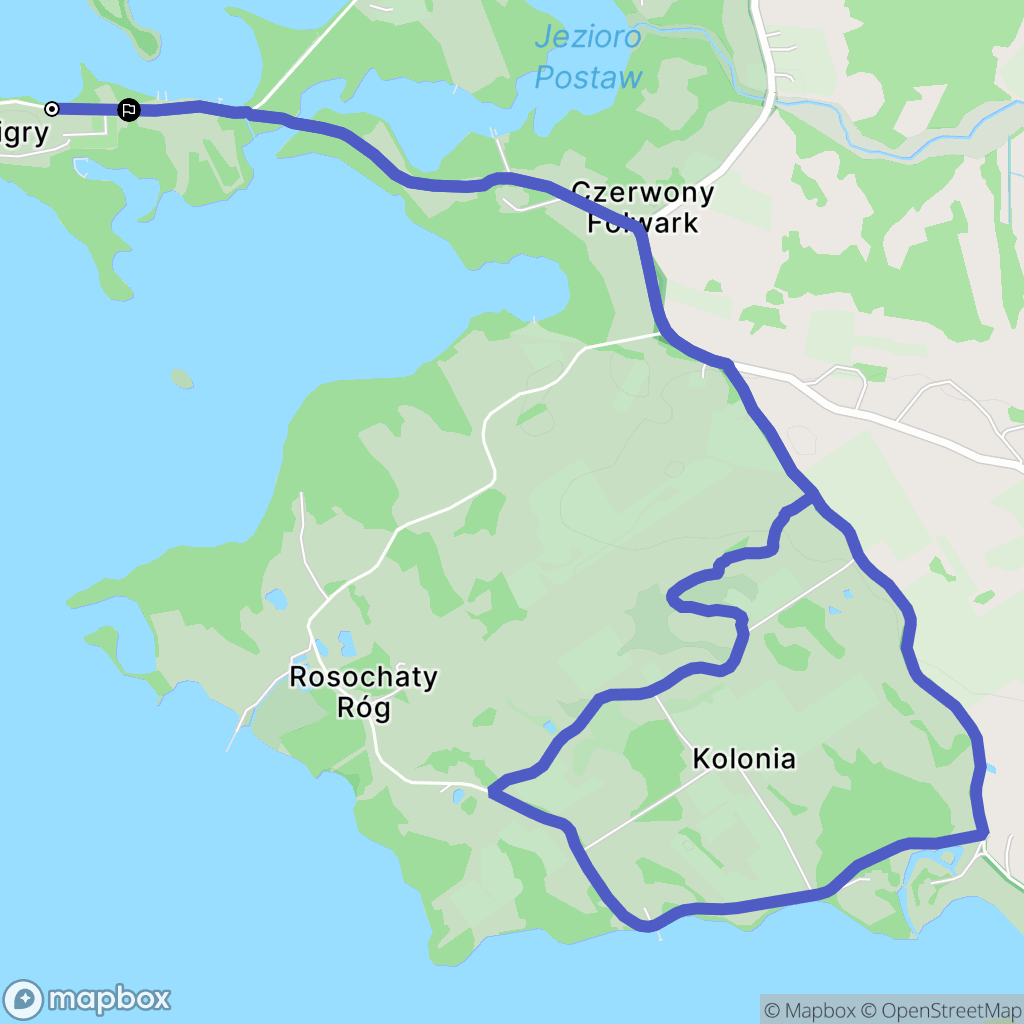 Wigry: mapa trasy - Poland