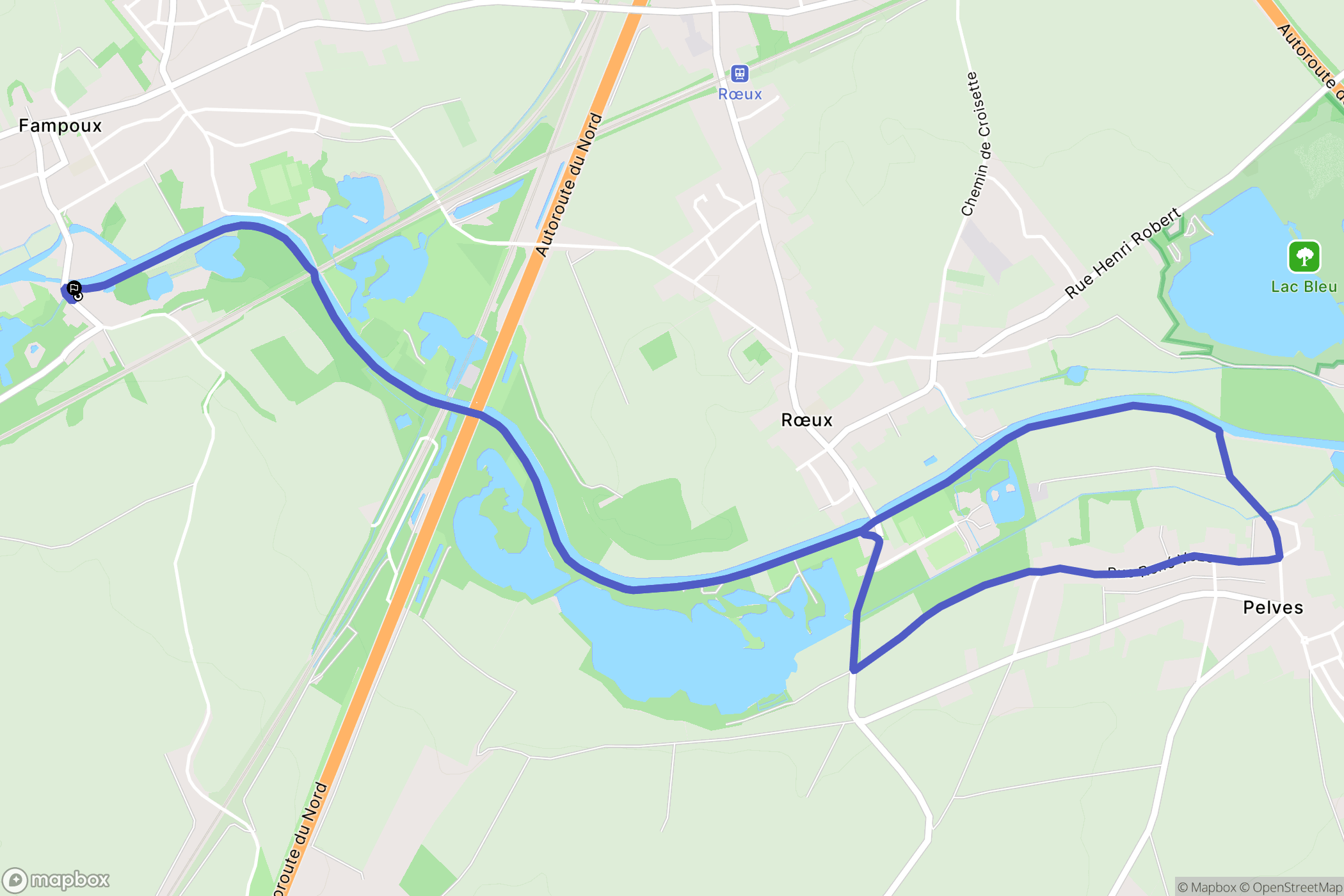 Fampoux : carte du parcours de randonnée - France