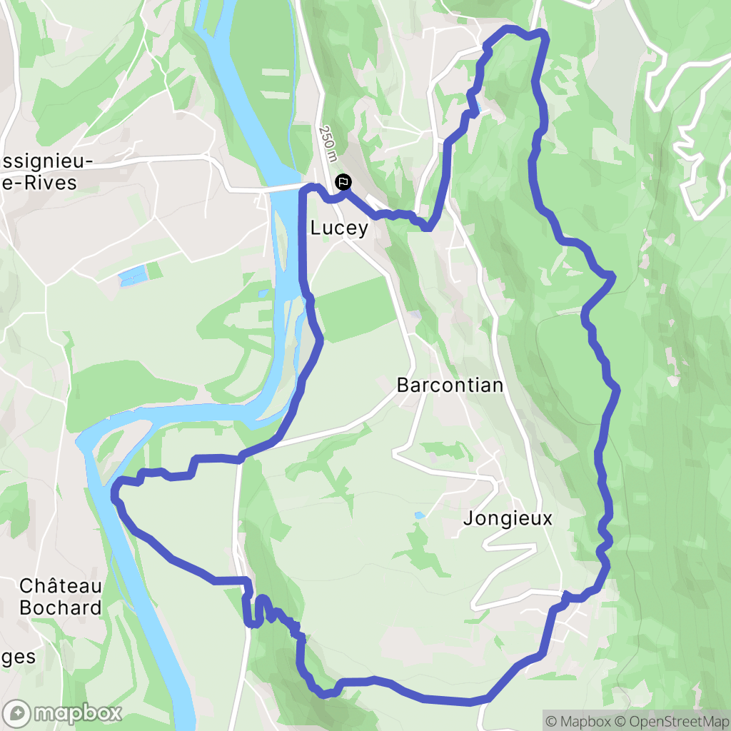Lucey : carte du parcours de randonnée - France