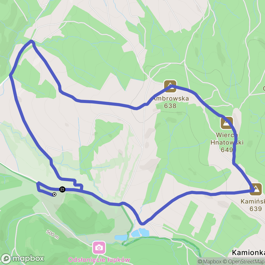 Lubatowa: mapa trasy - Poland