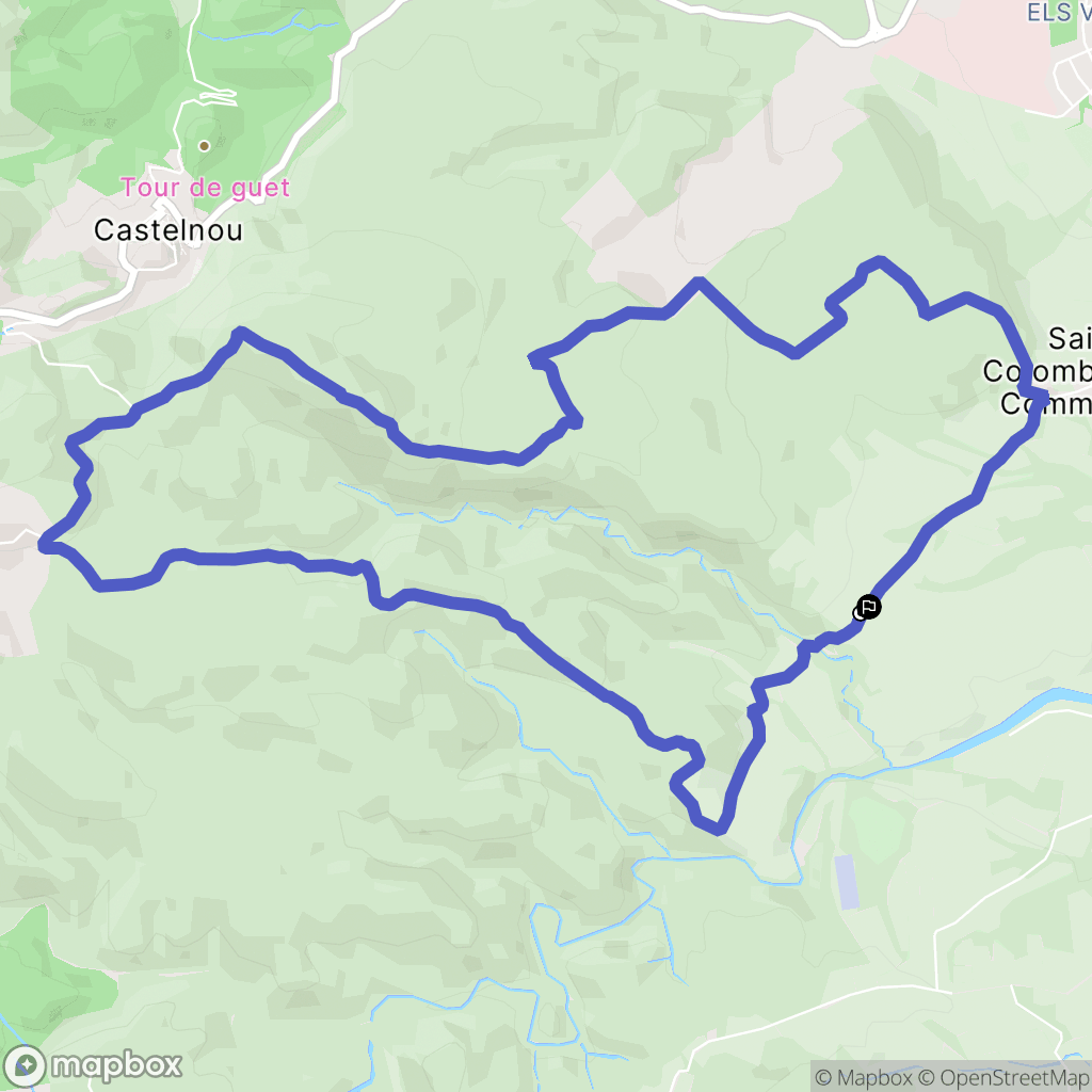 Terrats : carte du parcours de randonnée - France