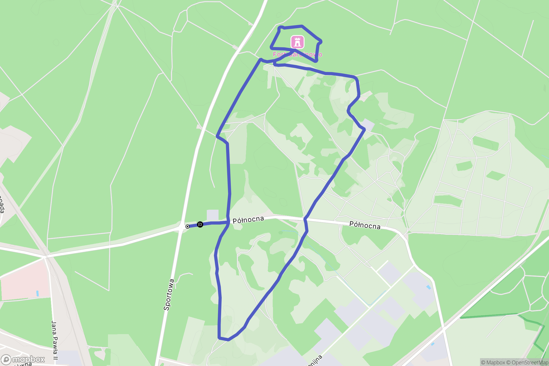 Kostrzyn nad Odrą: mapa trasy - Poland