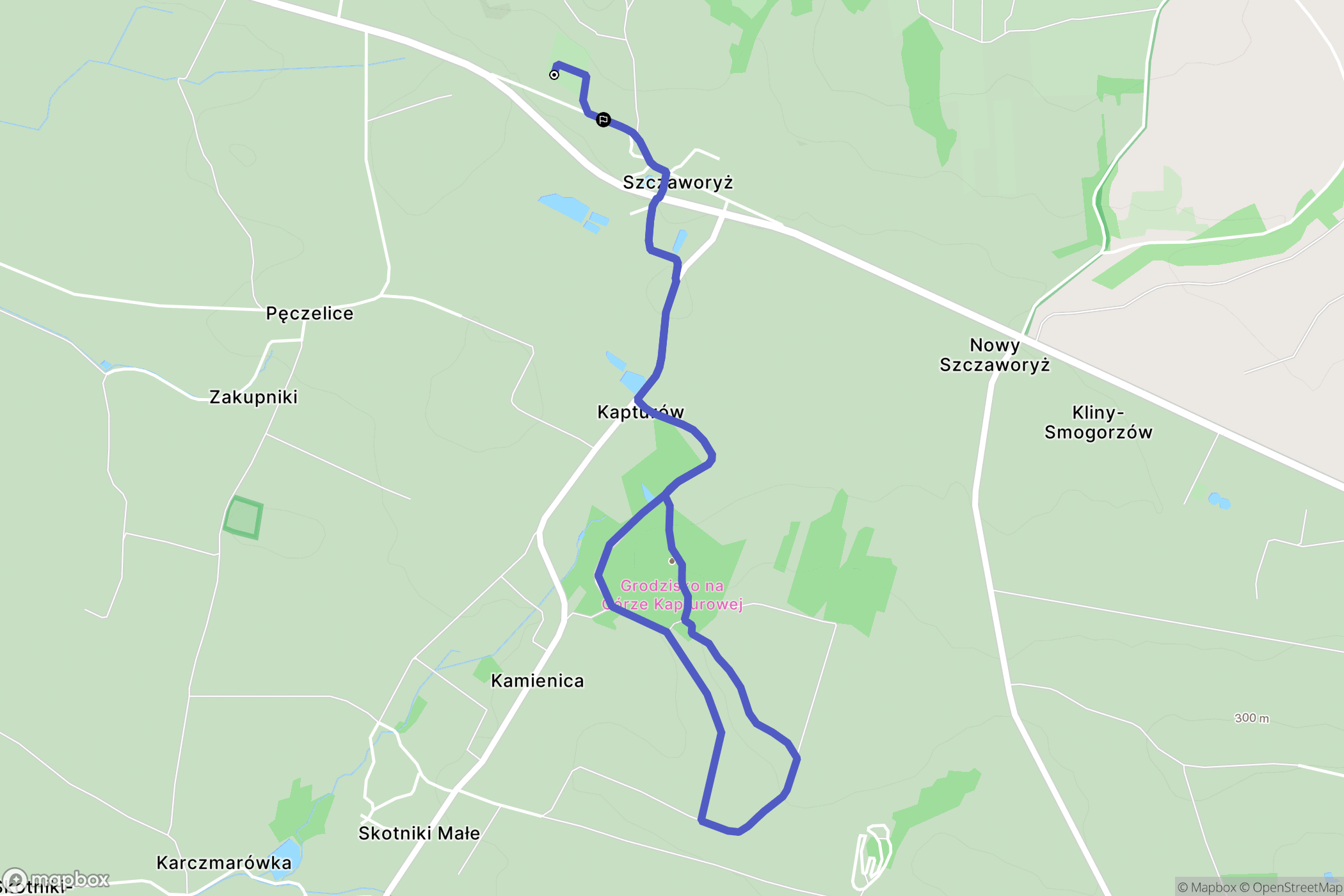 Pęczelice: mapa trasy - Poland