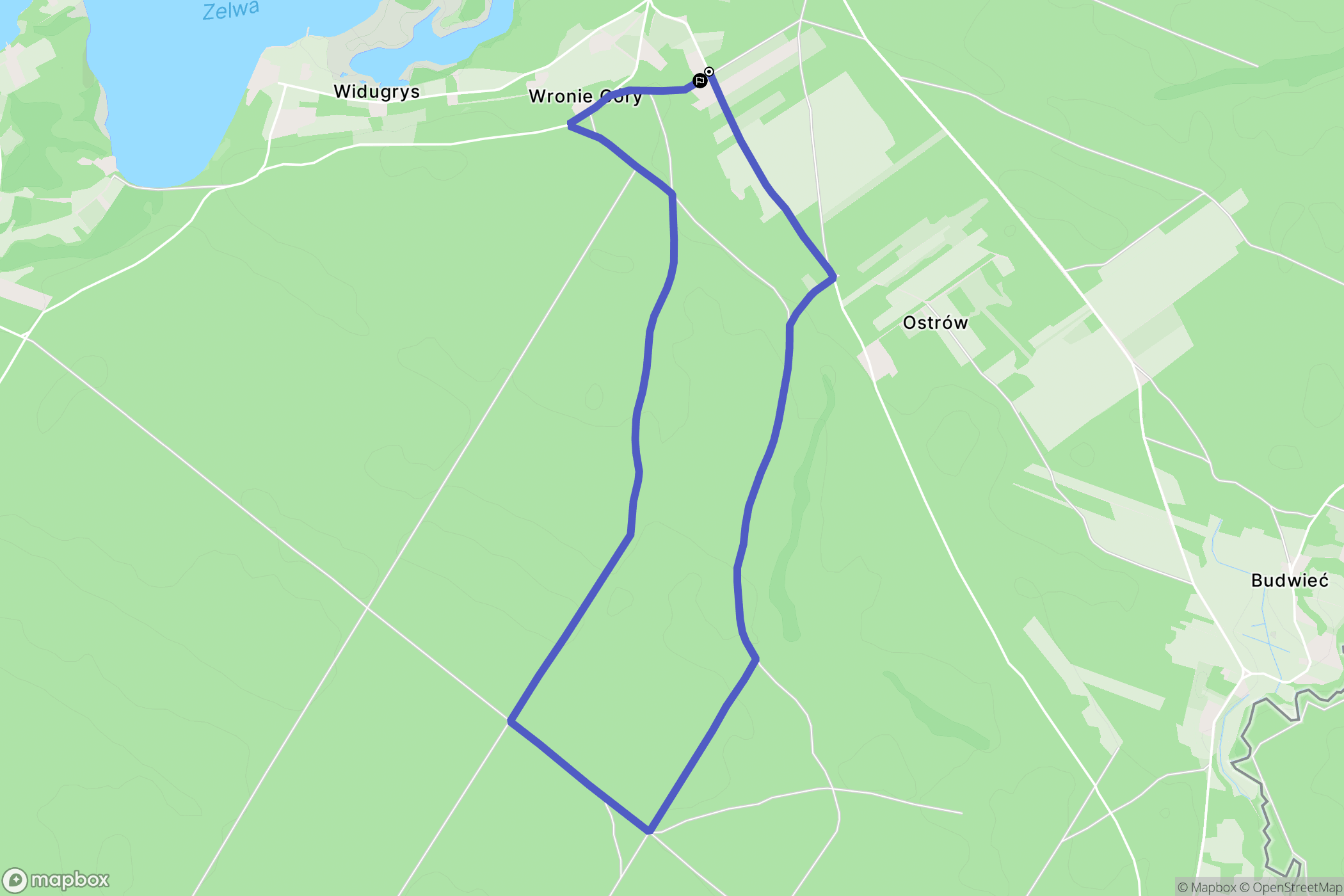 Budwieć: mapa trasy - Poland