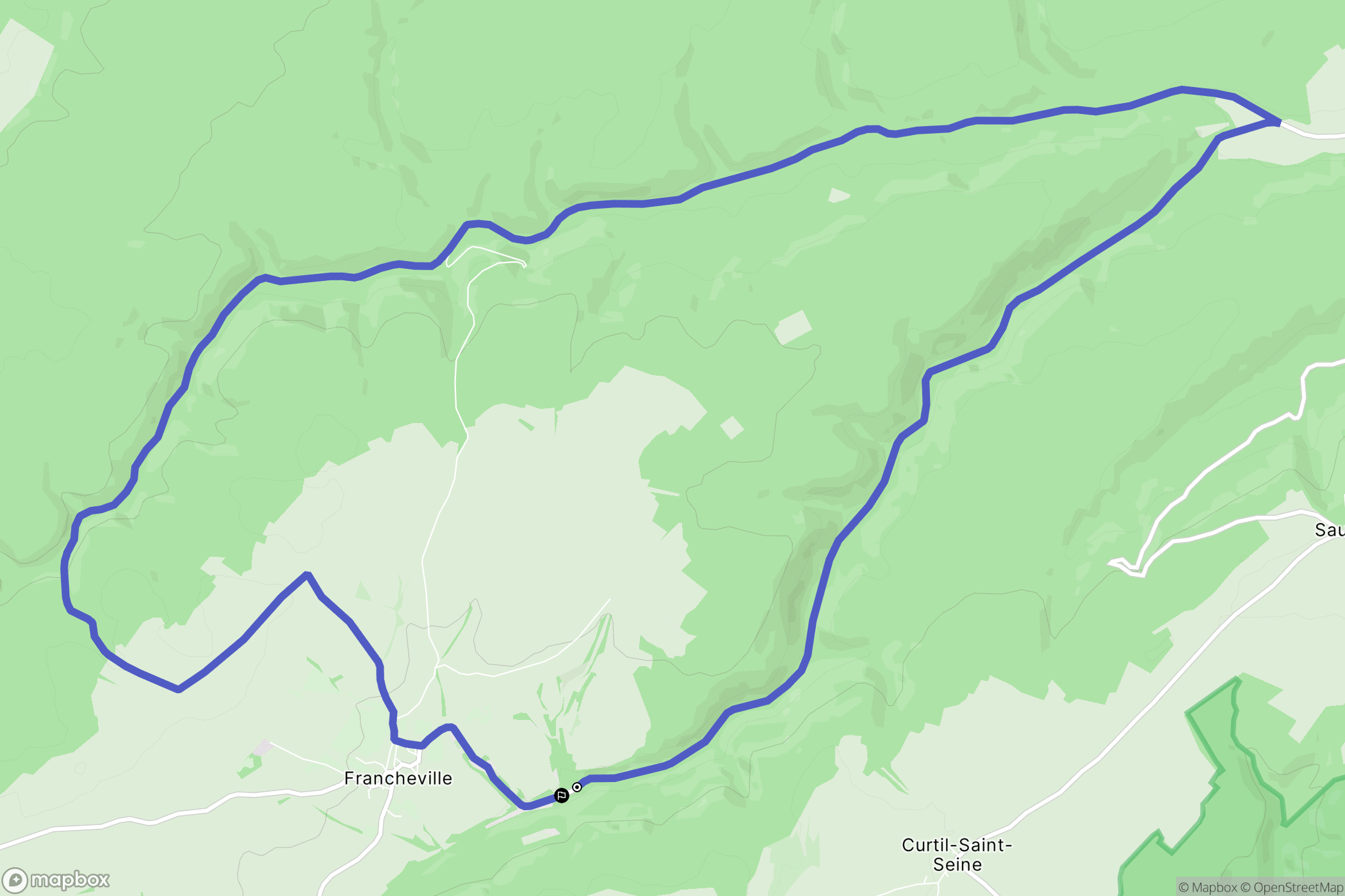 Curtil-Saint-Seine : carte du parcours de randonnée - France