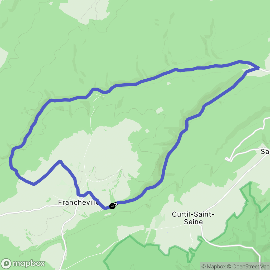 Curtil-Saint-Seine : carte du parcours de randonnée - France