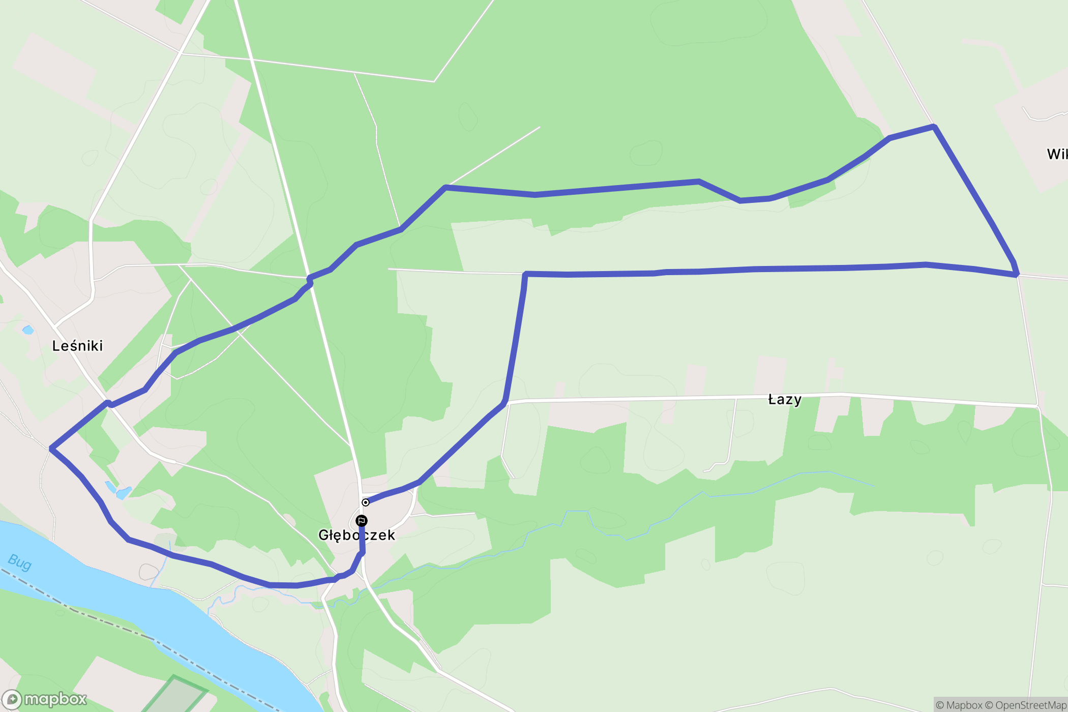Głęboczek: mapa trasy - Poland