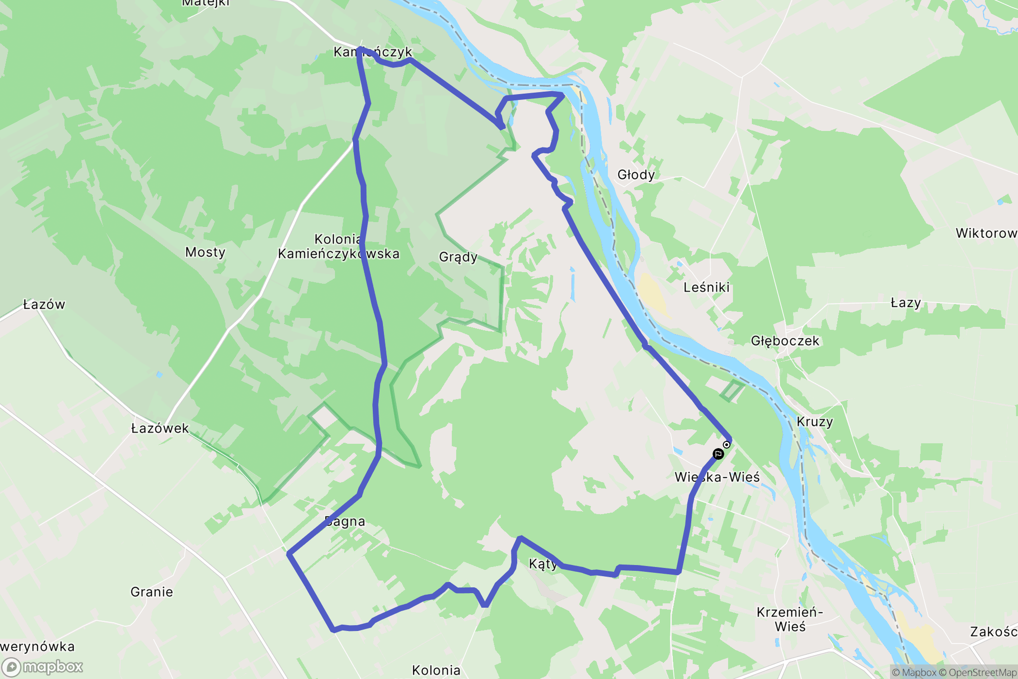 Wieska-Wieś: mapa trasy - Poland