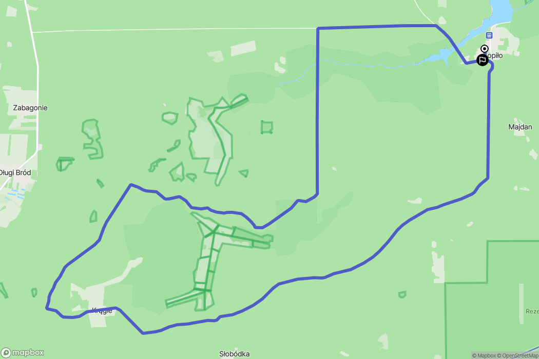Topiło: mapa trasy - Poland