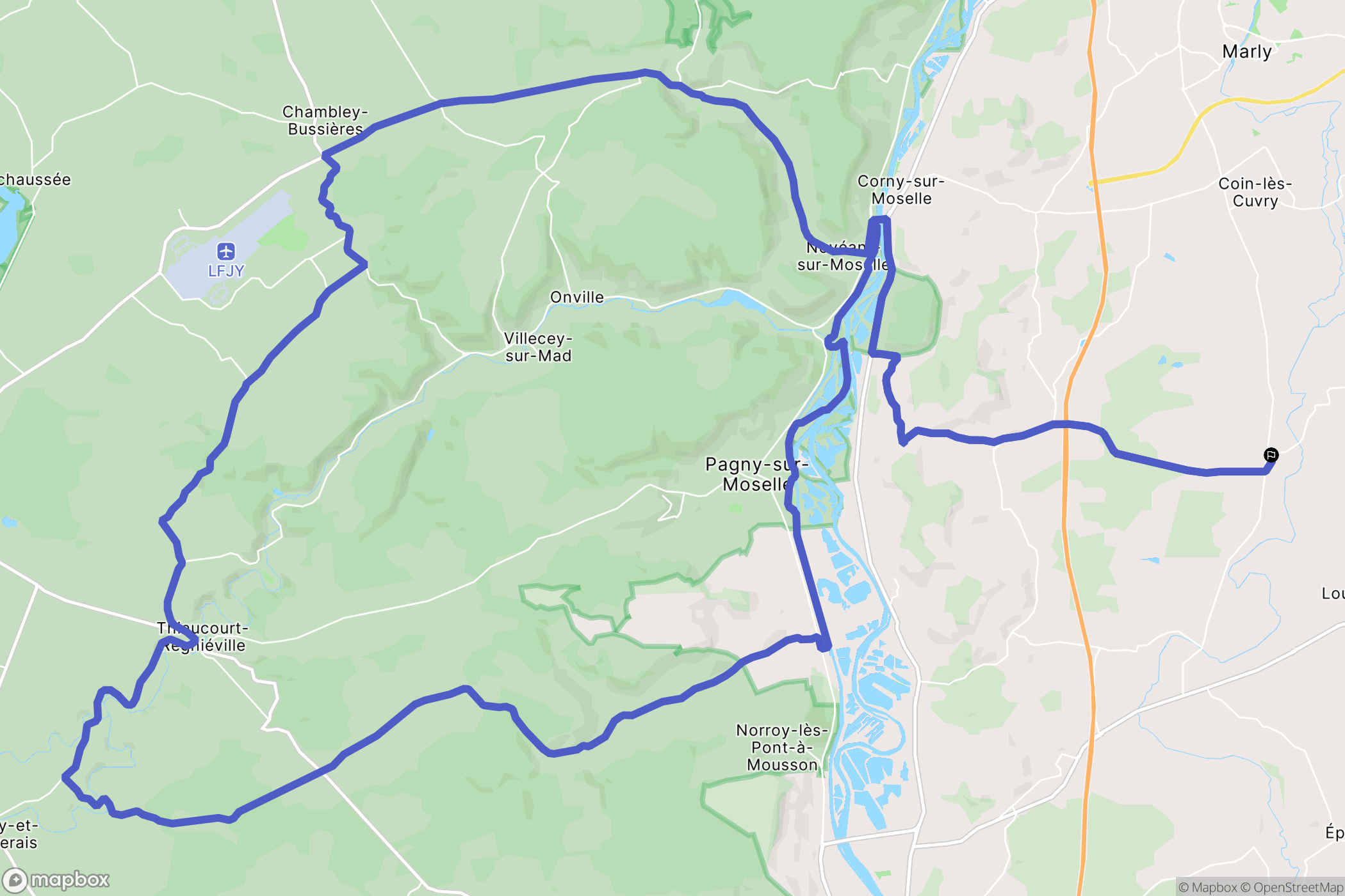 Sillegny : carte du parcours de randonnée - France
