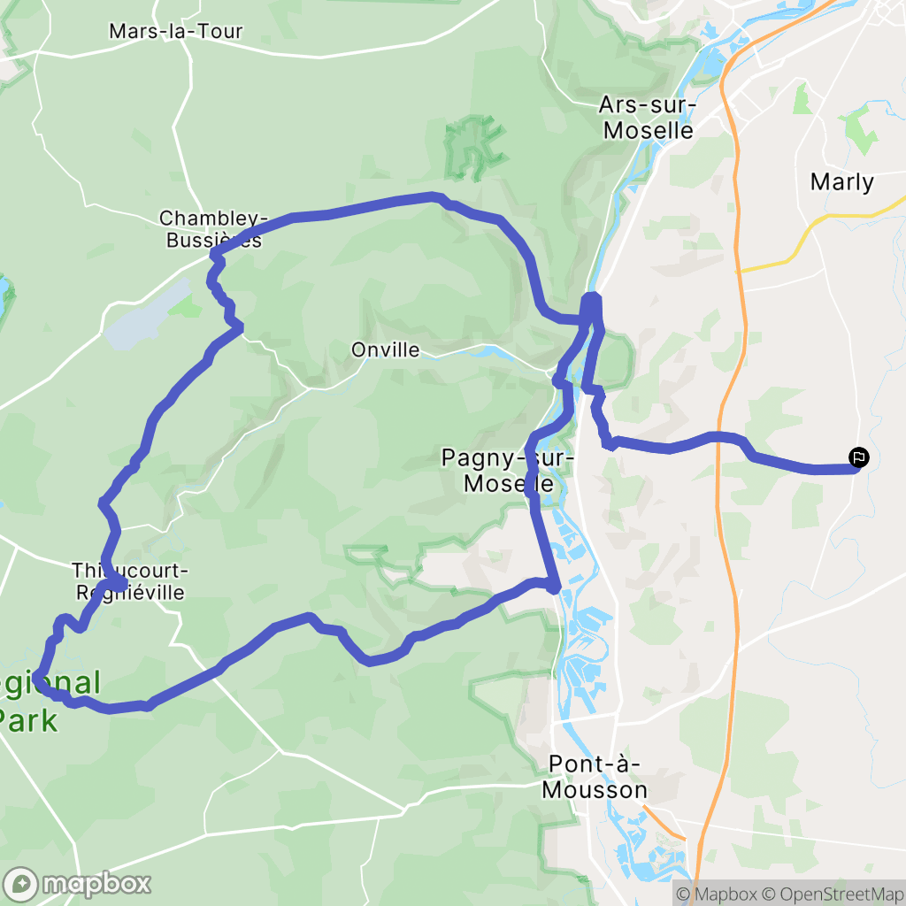 Sillegny : carte du parcours de randonnée - France