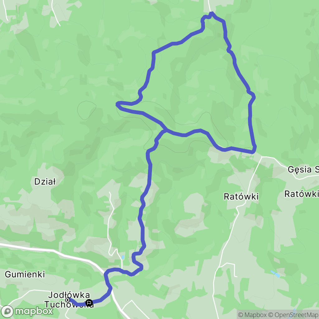 Jodłówka Tuchowska: mapa trasy - Poland