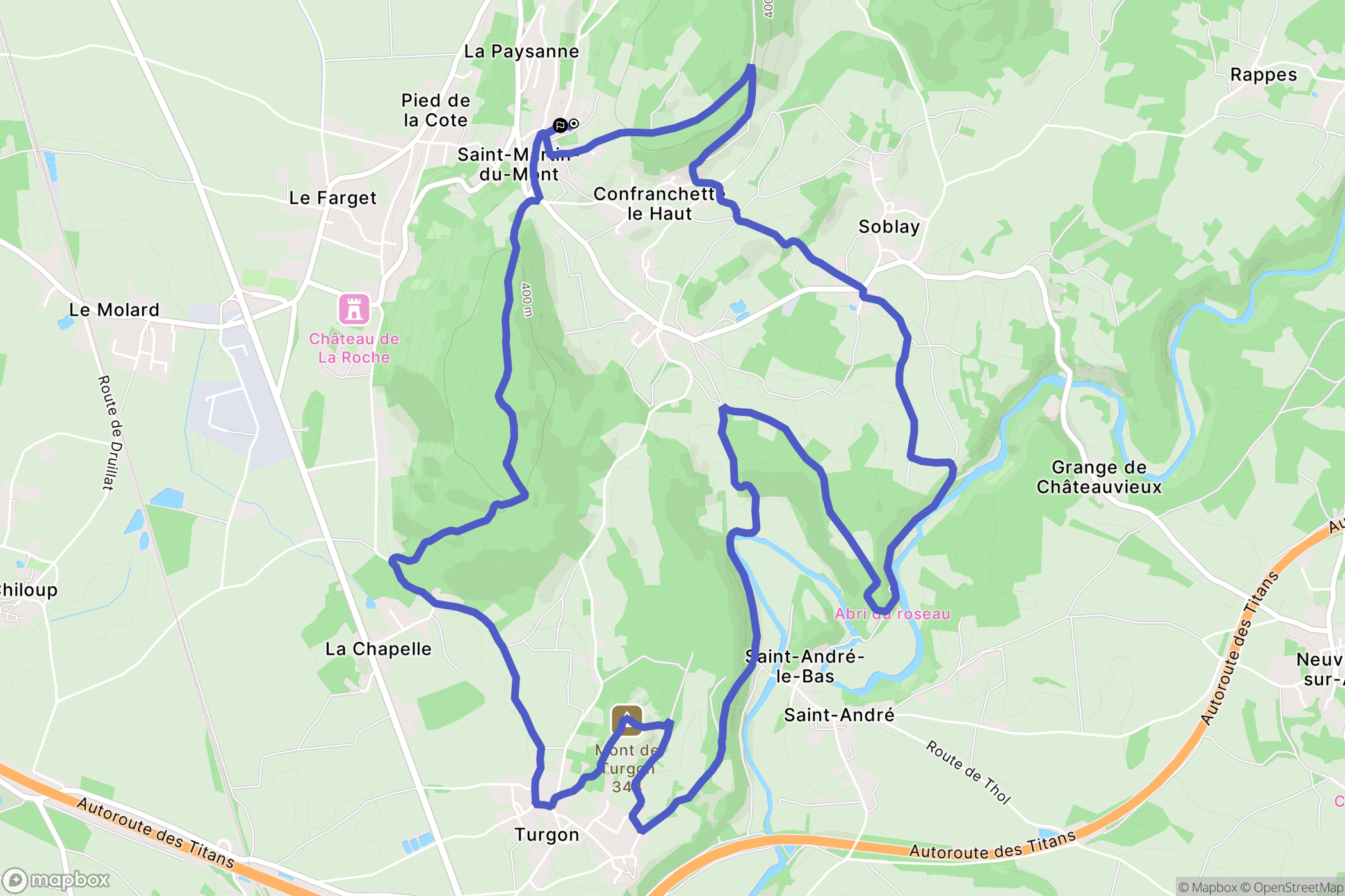 Saint-Martin-du-Mont : carte du parcours de randonnée - France