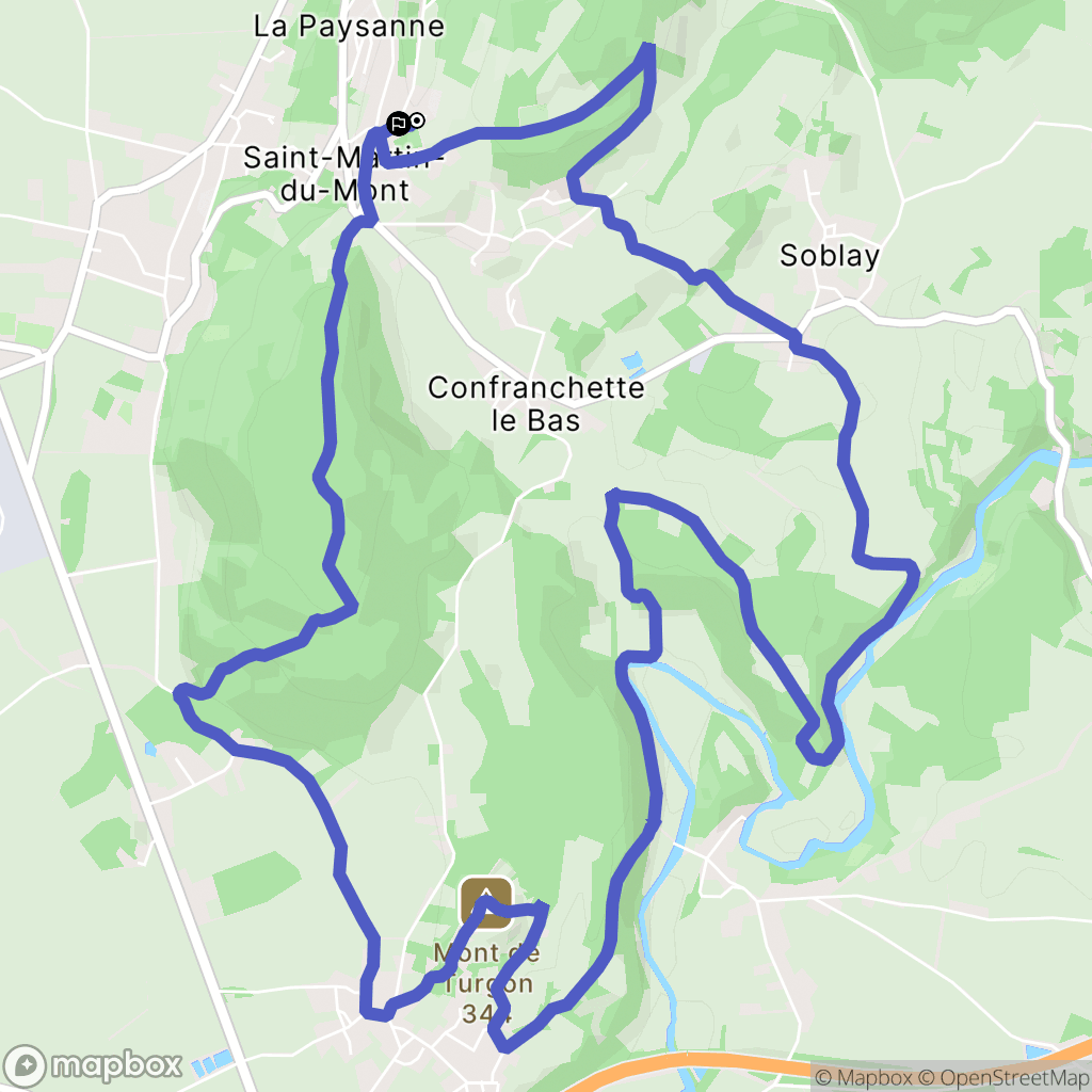 Saint-Martin-du-Mont : carte du parcours de randonnée - France