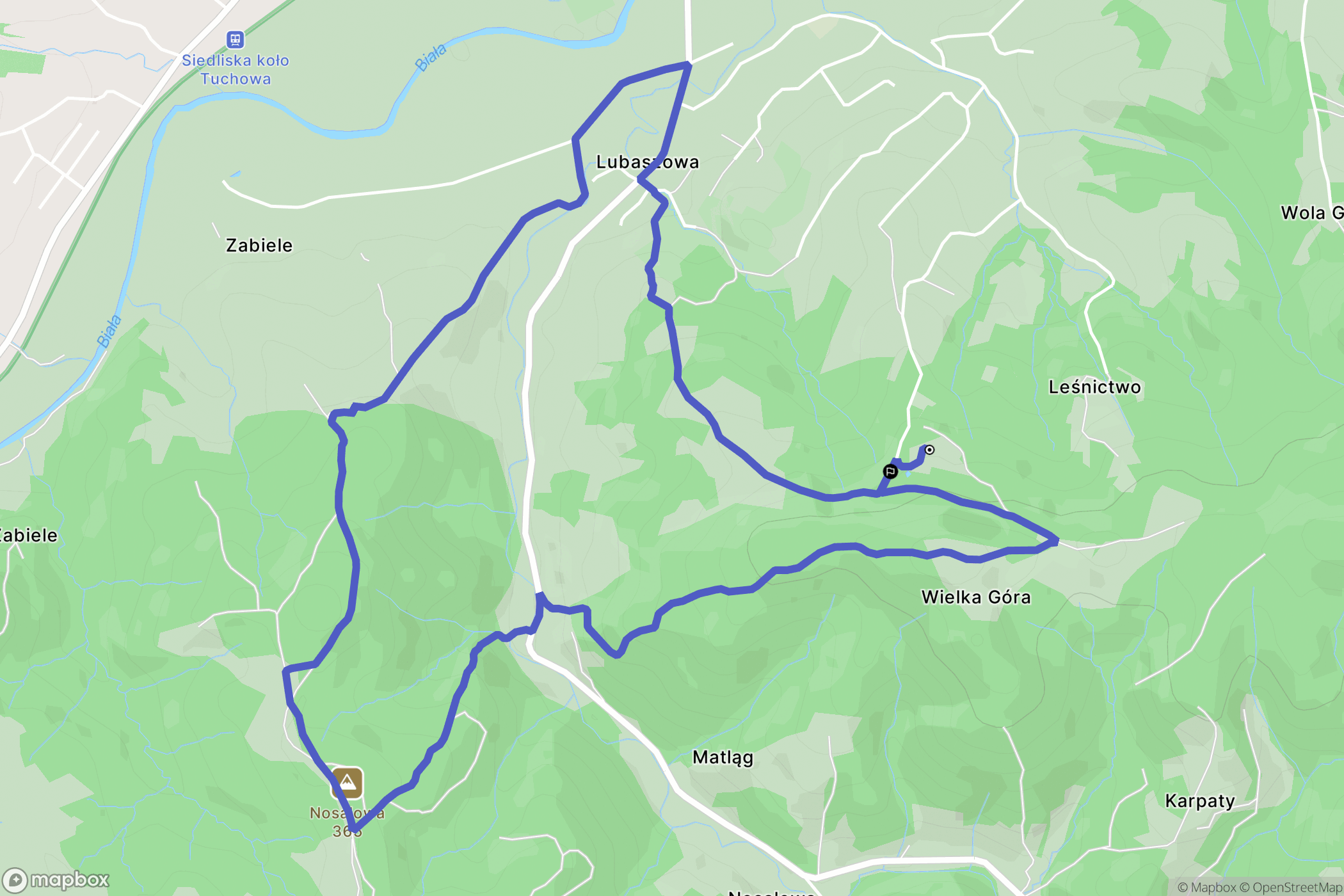 Lubaszowa: mapa trasy - Poland