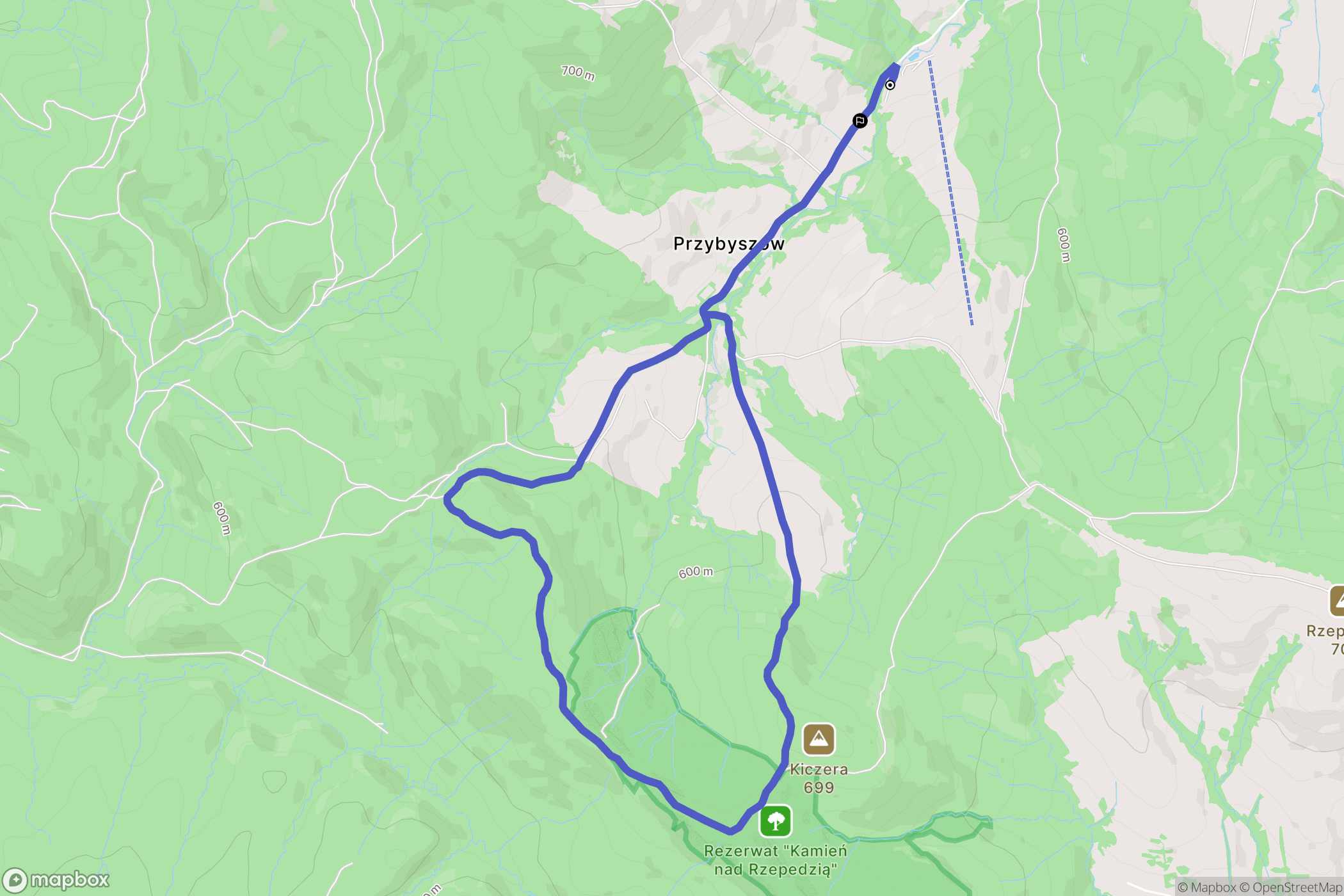 Karlików: mapa trasy - Poland