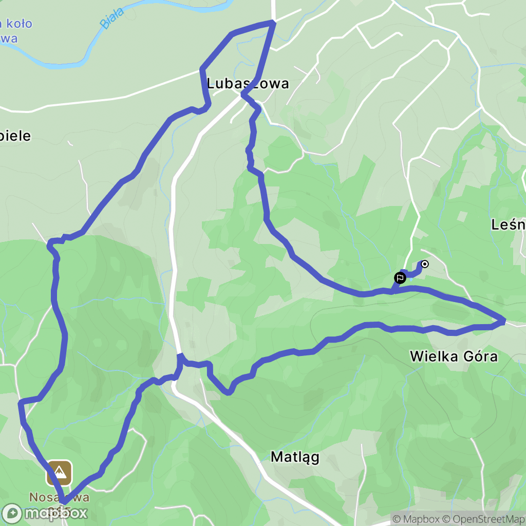 Lubaszowa: mapa trasy - Poland
