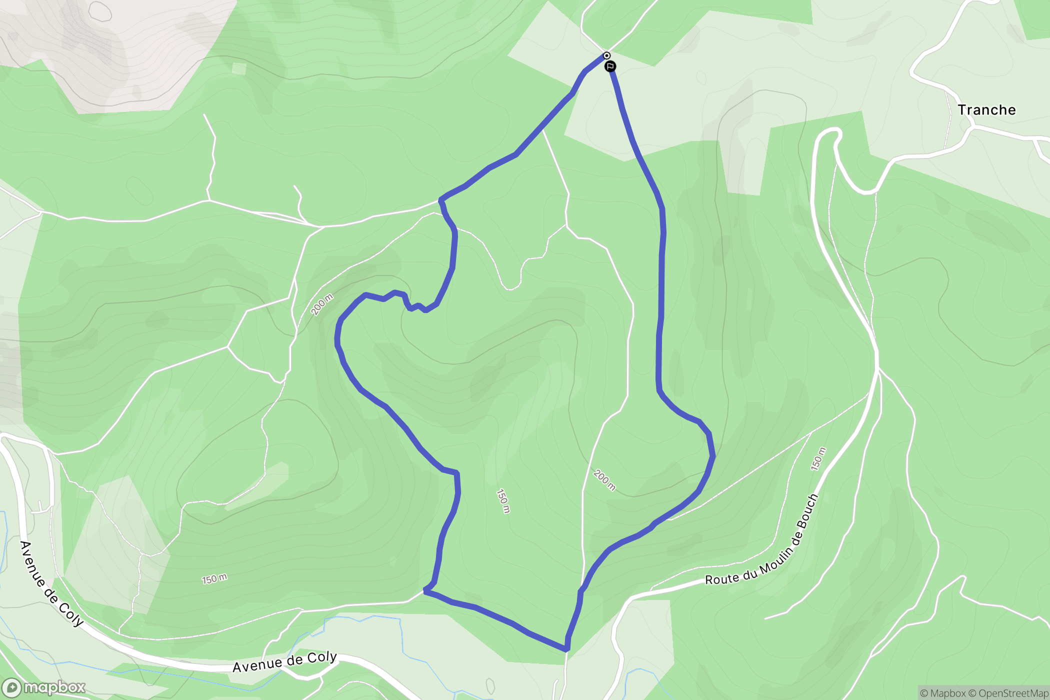 Terrasson-Lavilledieu : carte du parcours de randonnée - France