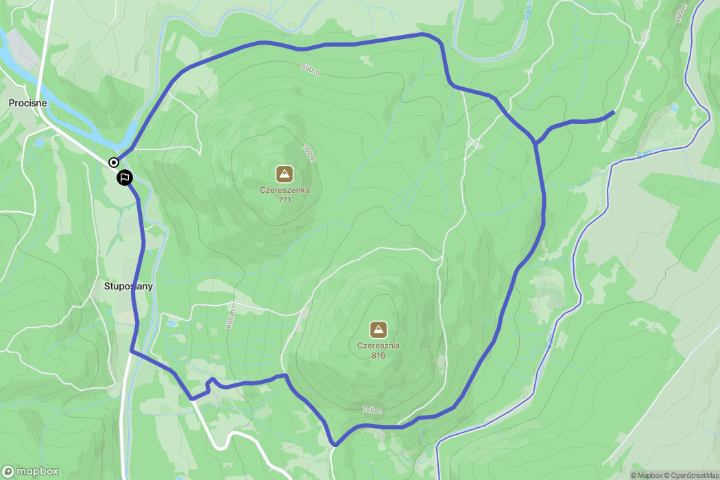 Procisne: mapa trasy - Poland