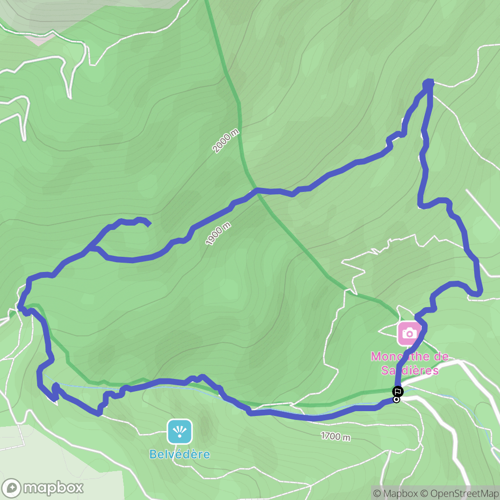 Aussois : carte du parcours de randonnée - France