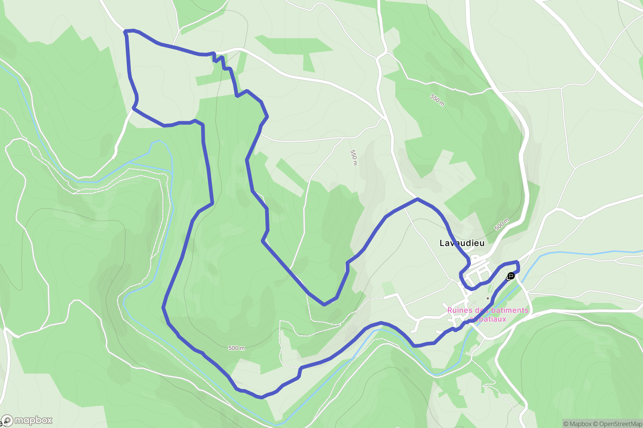 Lavaudieu : carte du parcours de randonnée - France