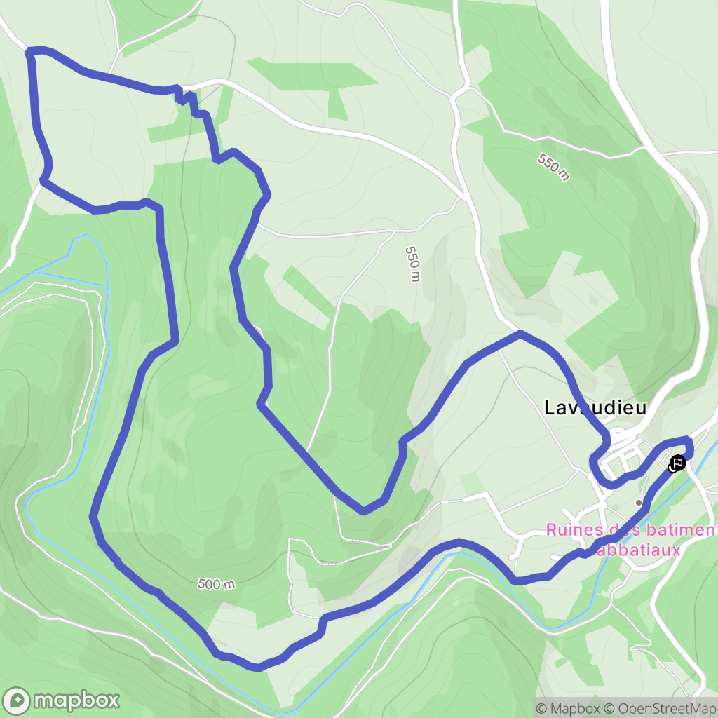 Lavaudieu : carte du parcours de randonnée - France