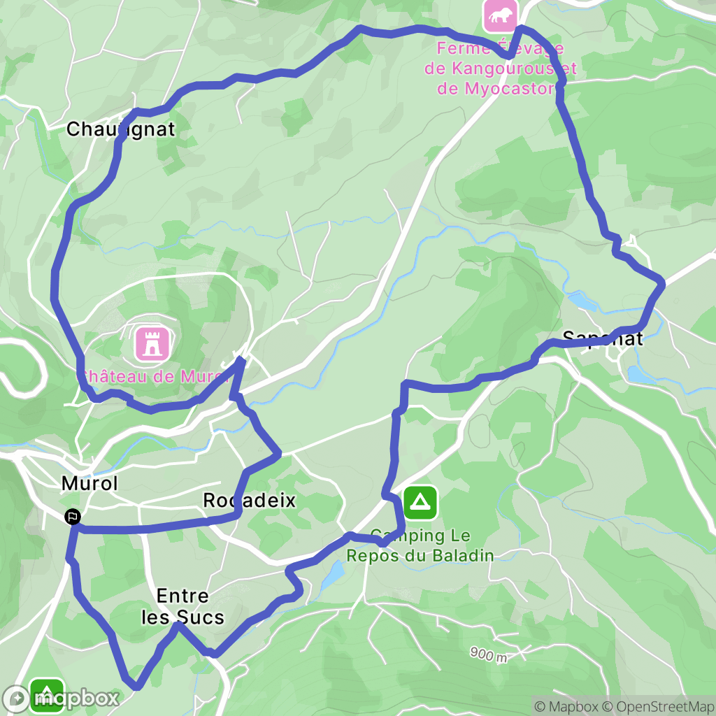Murol : carte du parcours de randonnée - France