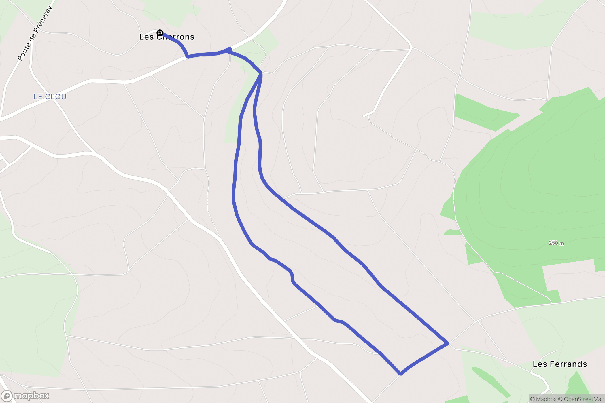 Montigny : carte du parcours de randonnée - France