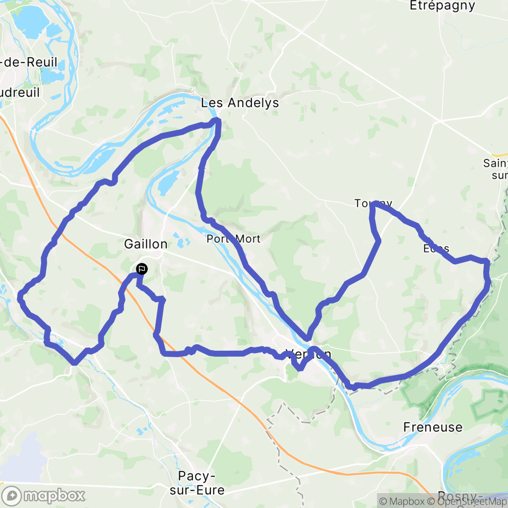 Saint-Aubin-sur-Gaillon : carte du parcours de randonnée - France
