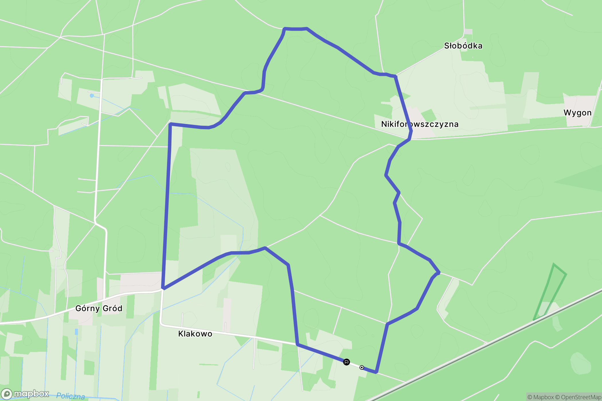 Klakowo: mapa trasy - Poland