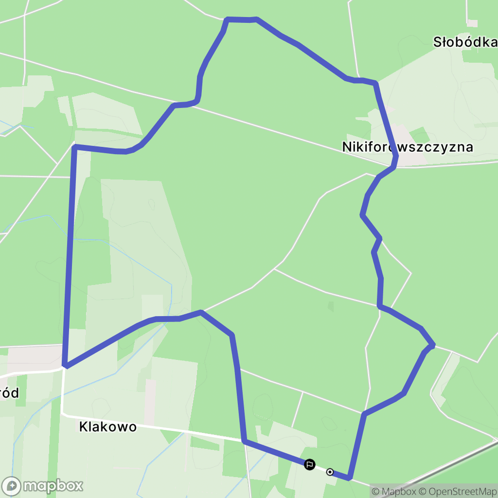 Klakowo: mapa trasy - Poland