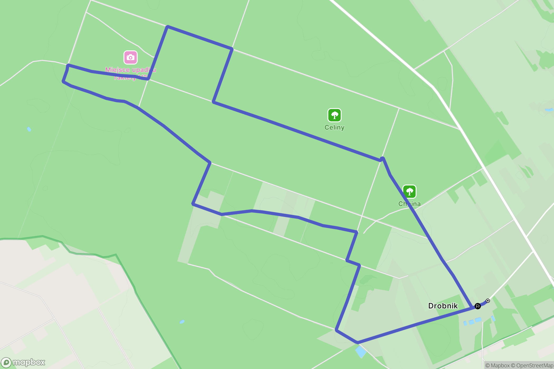 Kisielew: mapa trasy - Poland
