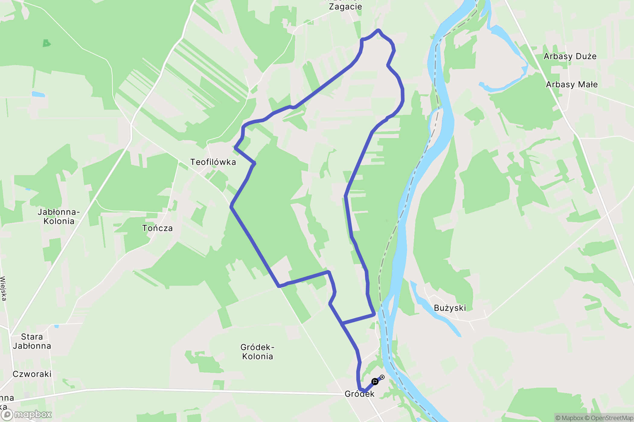 Gródek-Dwór: mapa trasy - Poland