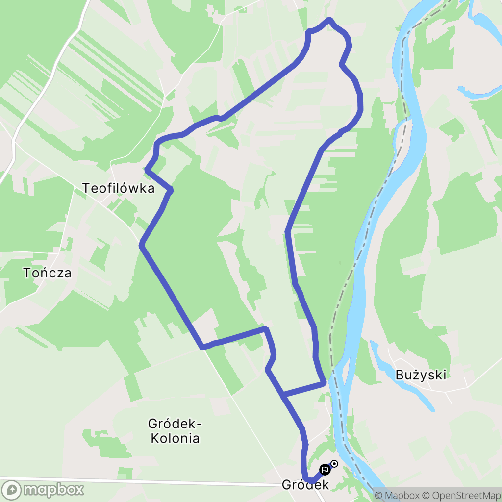 Gródek-Dwór: mapa trasy - Poland