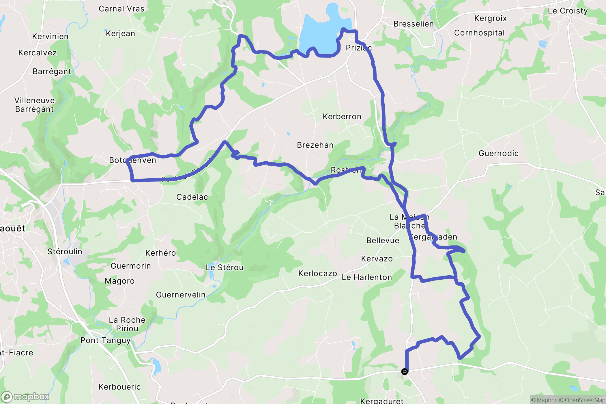 Berné : carte du parcours de randonnée - France