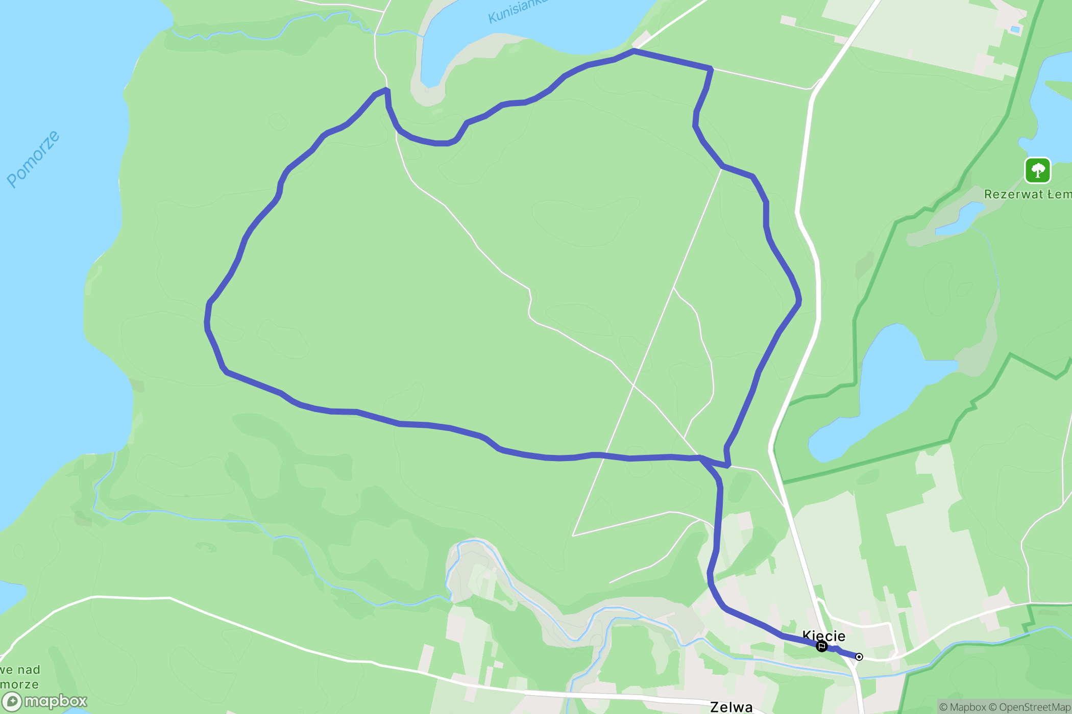 Zelwa: mapa trasy - Poland